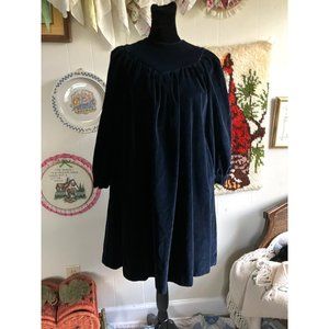 juniors Italian made Magil navy velvet  babydoll dress